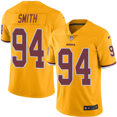 Nike Redskins #94 Preston Smith Gold Men's Stitched NFL Limited Rush Jersey - Click Image to Close